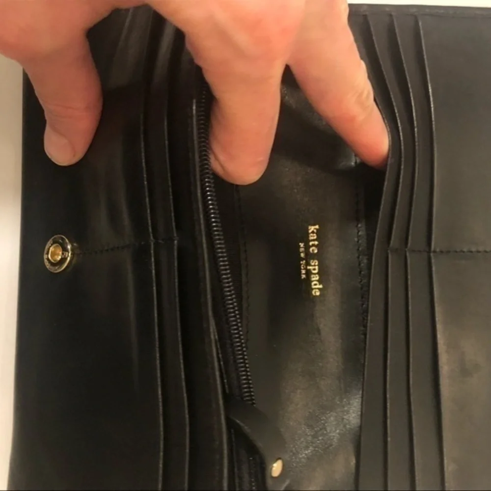 Kate spade vintage pink black wallet